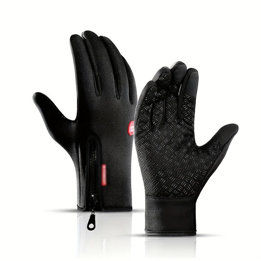Men's Winter Cycling Gloves Warm and Windproof Touch Screen Full Finger