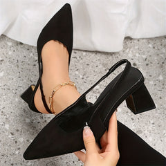 Women's Slingback High Heels Pointed Toe Chunky Heels Sandals