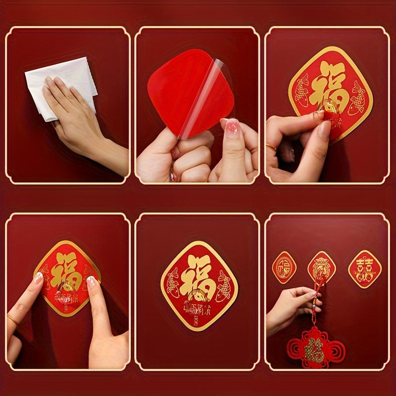 10pcs Chinese Year Door Hooks Self Adhesive Wall Hooks Spring Decoration
