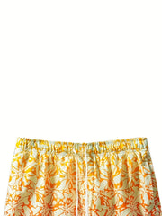 Gradient Flowery Print Shorts Casual Summer Pool Beach Shorts Men's Lounge Short