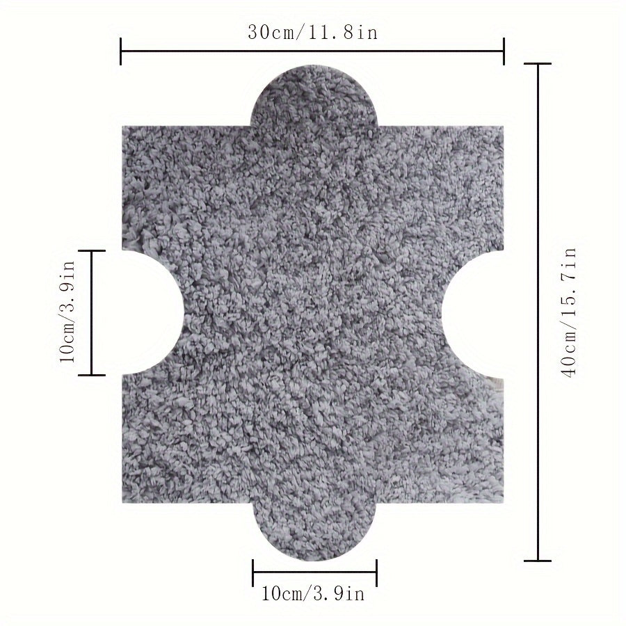 4pcs Soft Foam Shaggy Mats Anti-slip Area Rugs