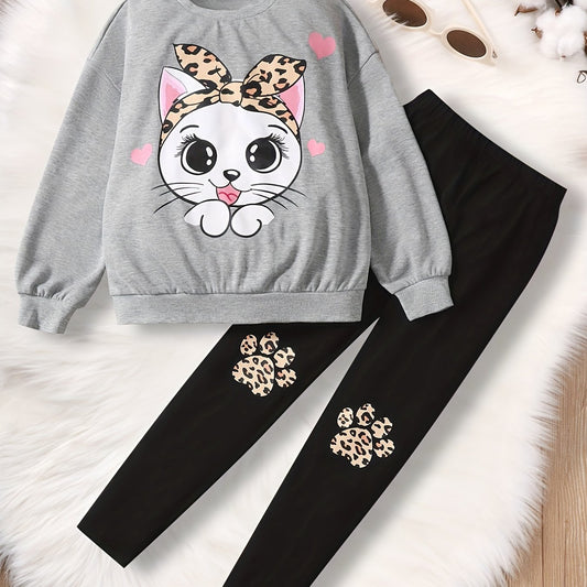 Toddler Girl's Cat Headband 2pc Set