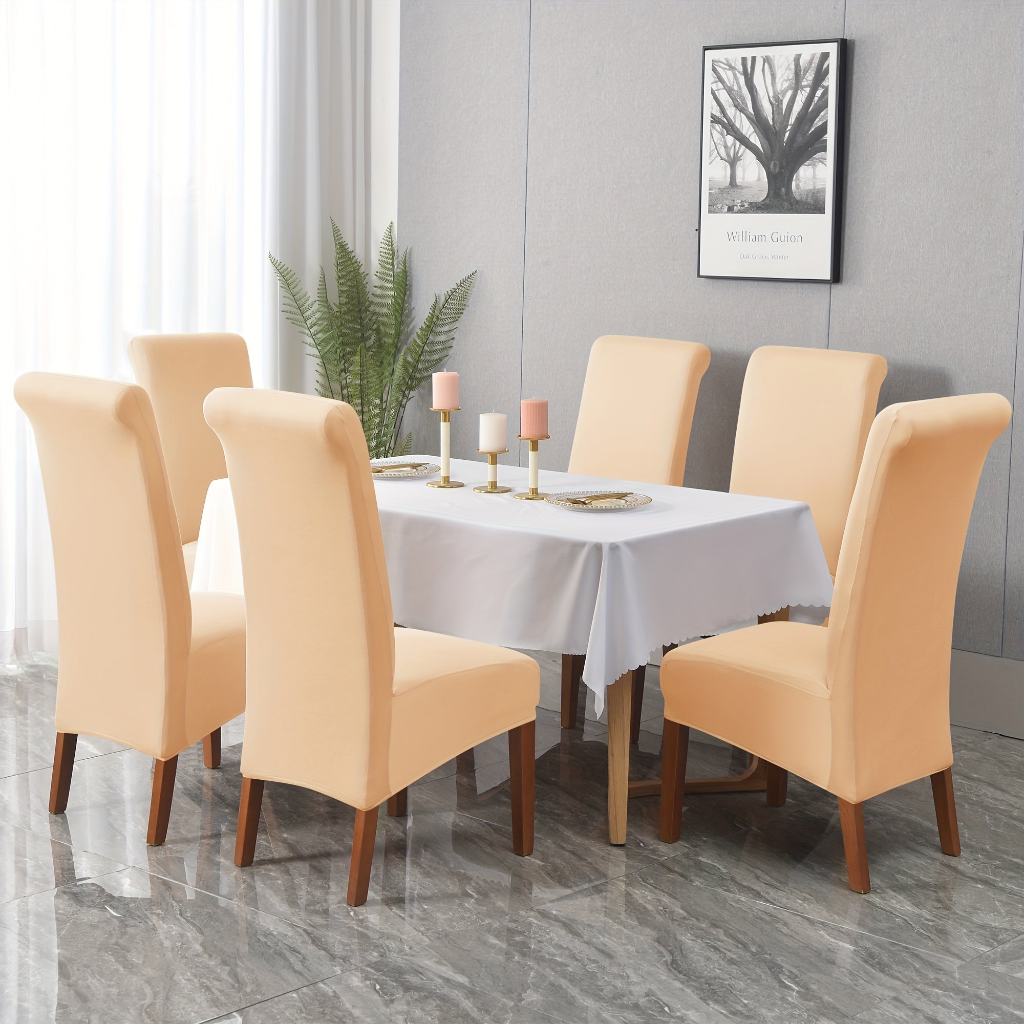 Waterproof Milk Fiber Fabric Dining Chair Cover - Protect Your Furniture