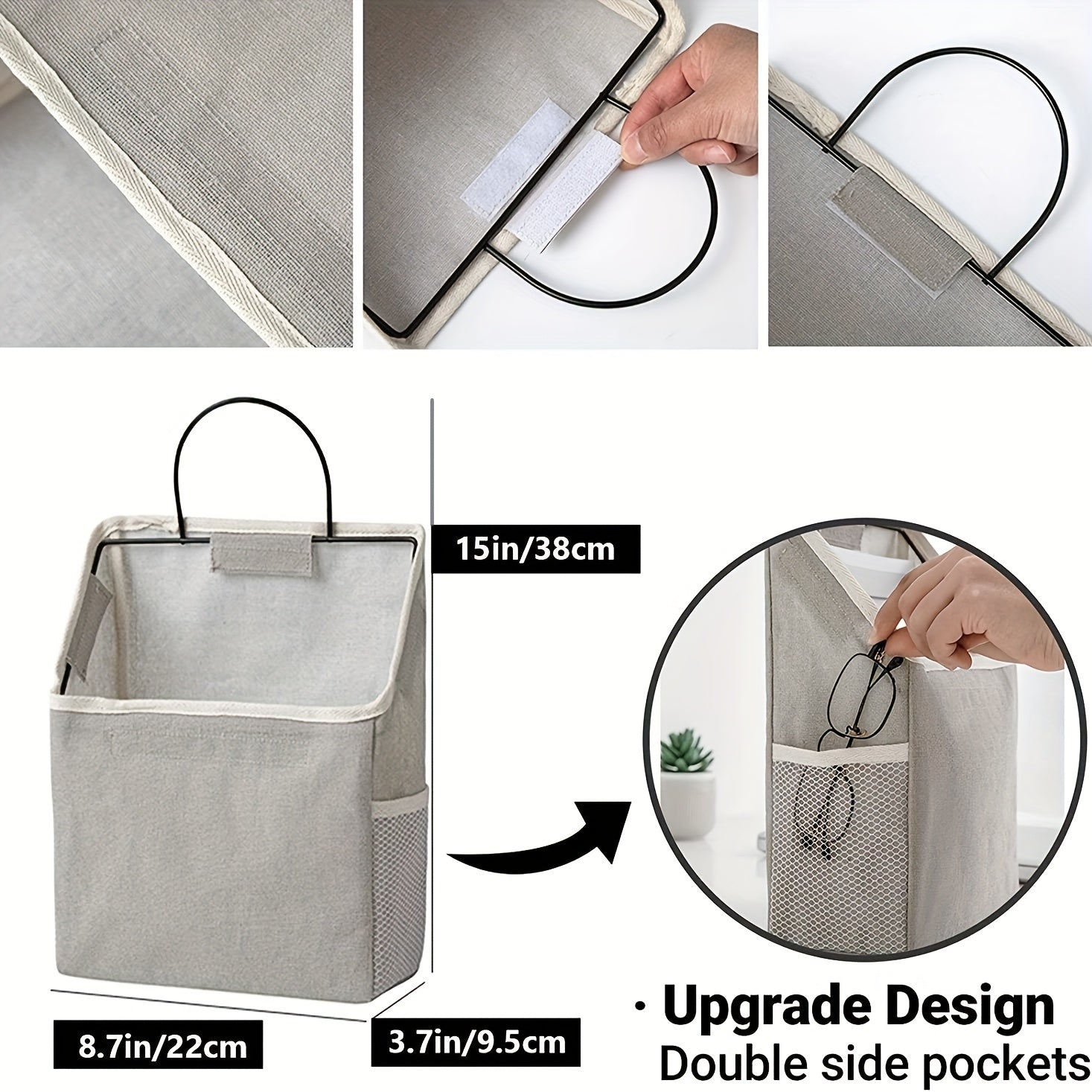 Double Sided Hanging Storage Bag Organizer for Bedroom Bathroom