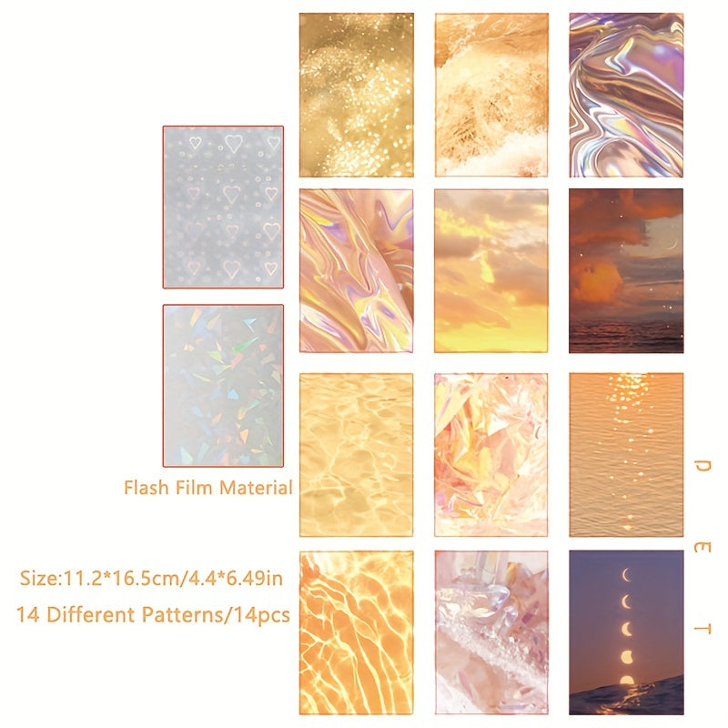 14pcs DIY Decorative Packaging Papers for Holiday Decorations Scrapbooking