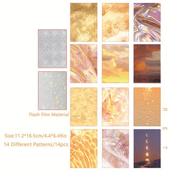 14pcs DIY Decorative Packaging Papers for Holiday Decorations Scrapbooking