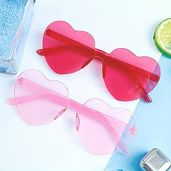 2pcs Heart Sunglasses Frameless Funny Heart Glasses Party Favor