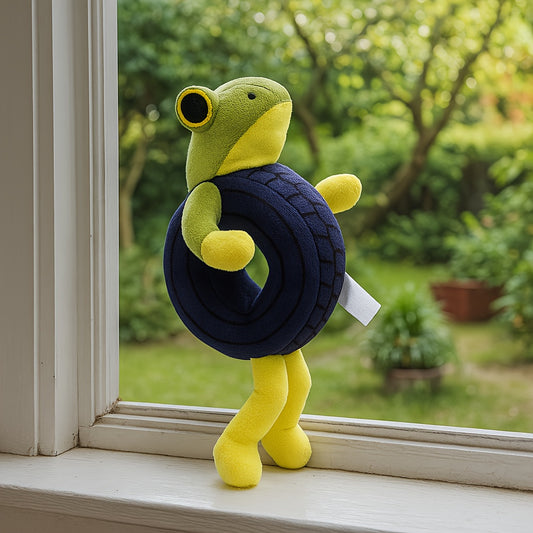 Soft Plush Frog Puppet with Pull Back Motion - Interactive Toy for Kids