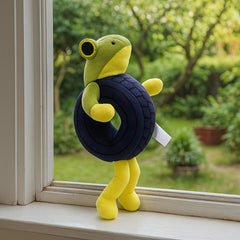 Soft Plush Frog Puppet with Pull Back Motion - Interactive Toy for Kids