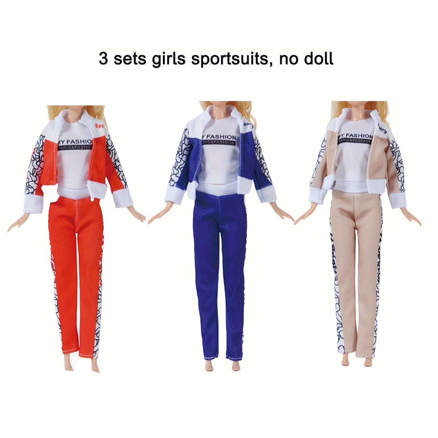 6-Piece Doll Sports Outfits Set for Youngsters - Variety of Styles