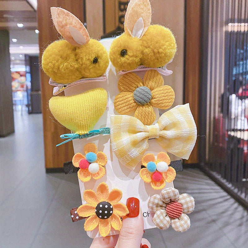 Baby Girls Plush Hair Clip Cartoon Animal Flower Snap Clip