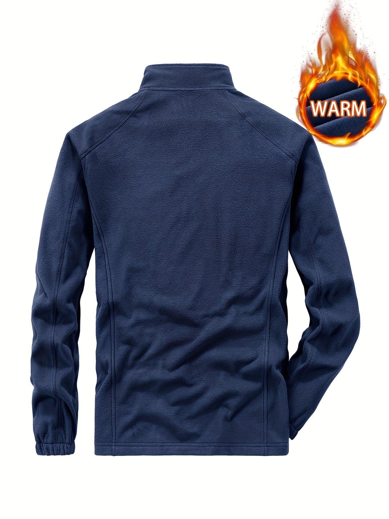 Men's Warm Fleece Solid Jacket for Autumn and Winter
