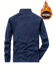 Men's Warm Fleece Solid Jacket for Autumn and Winter
