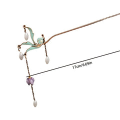 Vintage Chinese Style Hanfu Hairpin Leaf Tassel Hair Pin