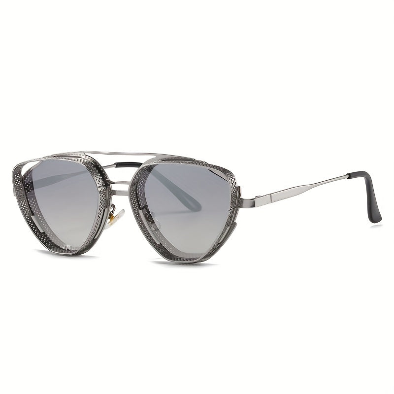 Triangle Frame Sunglasses Metal Fashionable Versatile Sunshade Mirror