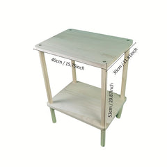 2-Story Wooden Small Table for Living Room & Bedroom Use