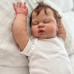 Reborn Baby Doll Realistic Cloth Body Vinyl Limbs Pink Eyes