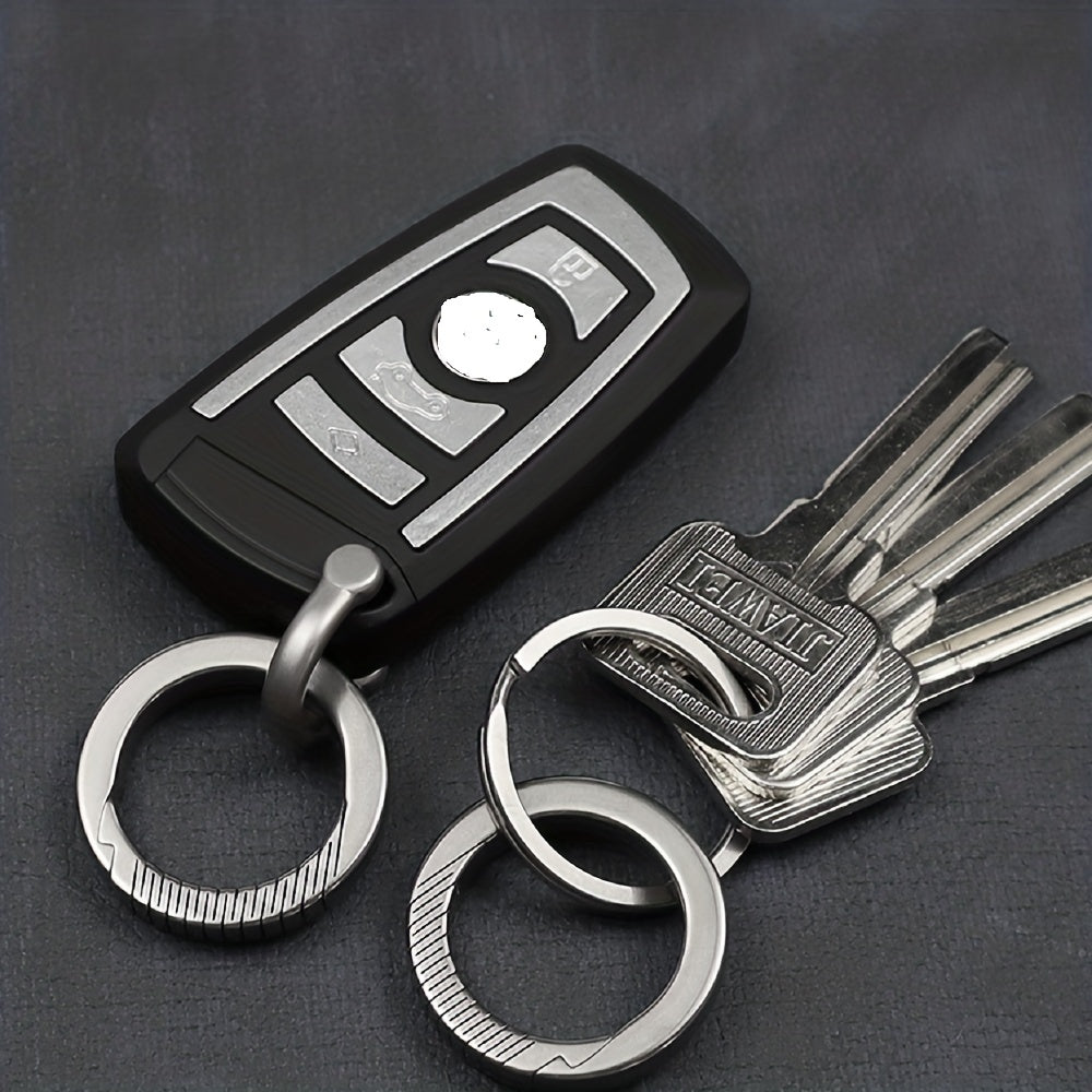 Titanium Car Keyring Without Spring Elastic Keyring Creative Pendant