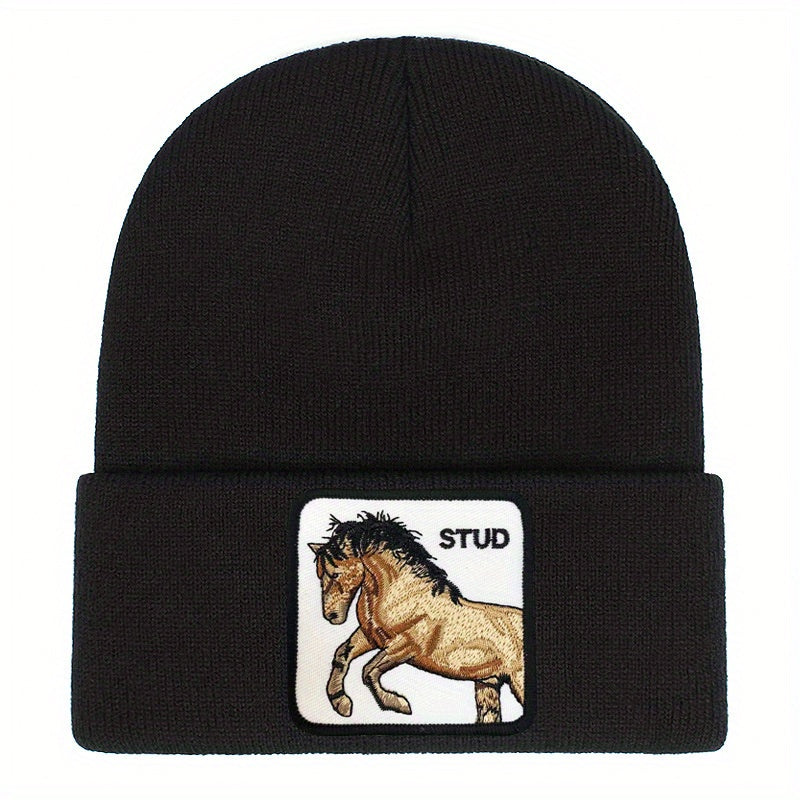 Horse Pattern Beanie Hat for Men