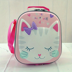 3D Cartoon Cat Pattern Insulated Lunch Bag for Teens and Workers