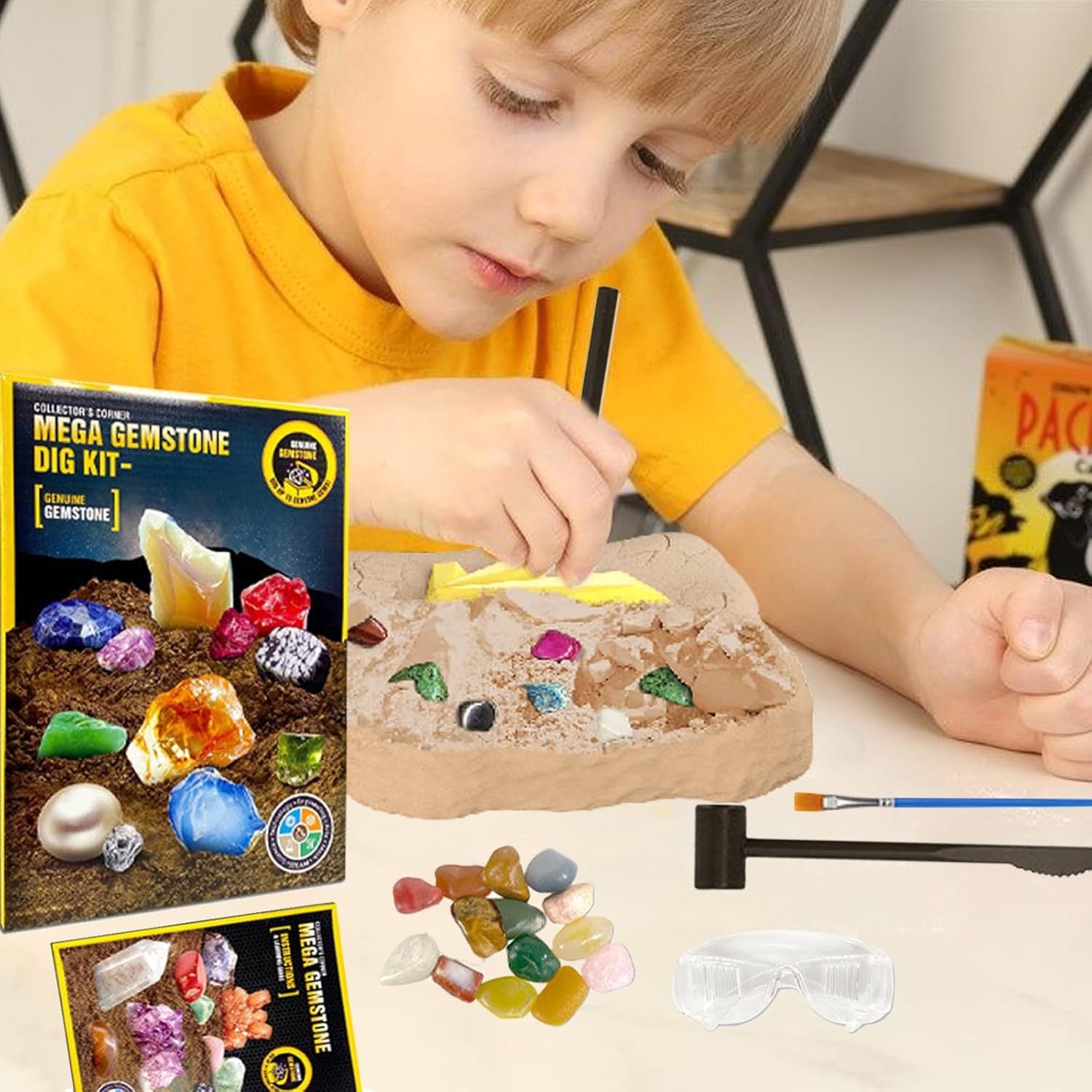 Kids Gemstone Digging Kit - Excavation Set for Science Learning