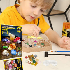 Kids Gemstone Digging Kit - Excavation Set for Science Learning
