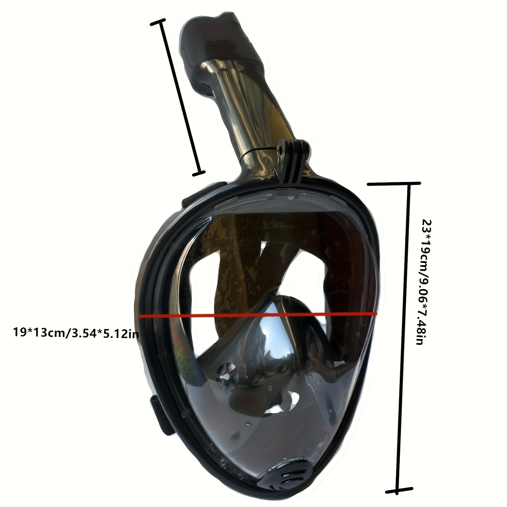 Full Face Snorkel Mask with Camera Mount - 180 Degree View