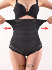 Lace Trim Shaping Panties Tummy Control Butt Lifting Women's Underwear