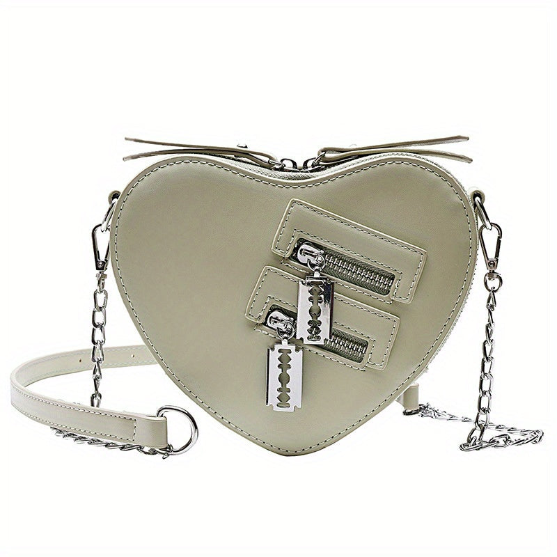 Y2K Heart Shaped Chain Bag Gothic Love Purses