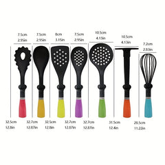 7pcs Kitchen Cooking Utensils Set Vertical Plastic Handle Nylon Kitchen Tools