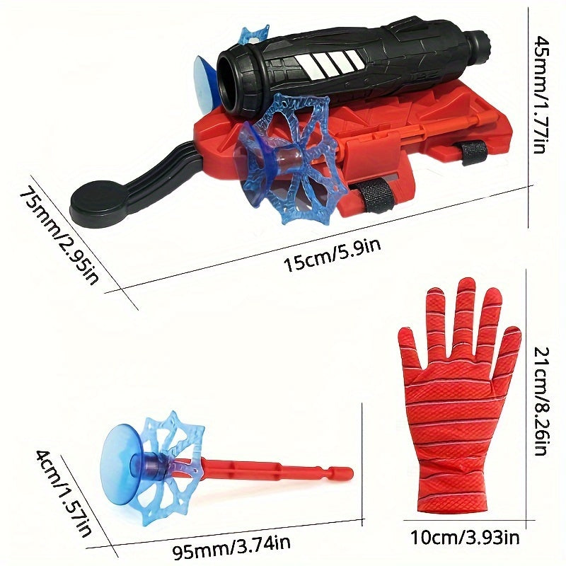 Spider Web Launcher Gloves Red & Hero Toy Fun Interactive Party Game