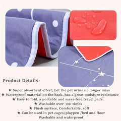 Washable Dog Pee Pad Reusable Dog Toilet Mat Absorbent Leak Proof