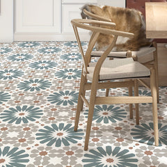Bohemian Floor Stickers Waterproof Flower Tile Stickers