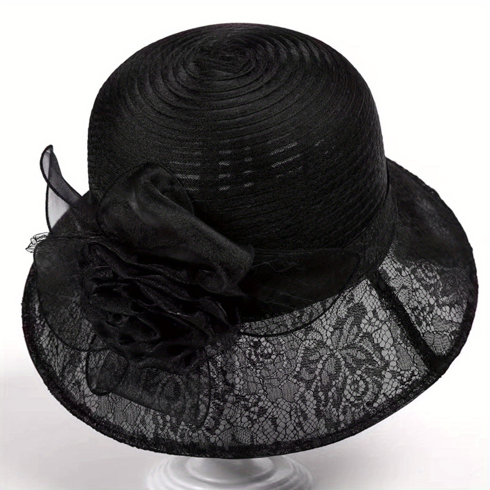 Mesh Breathable Bucket Hat Sunshade Flower Decor Hats For Women