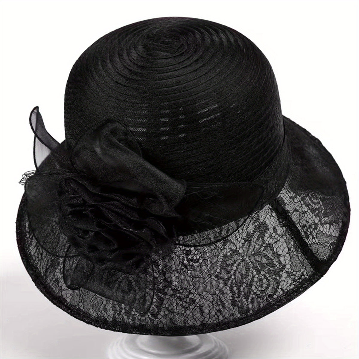 Mesh Breathable Bucket Hat Sunshade Flower Decor Hats For Women