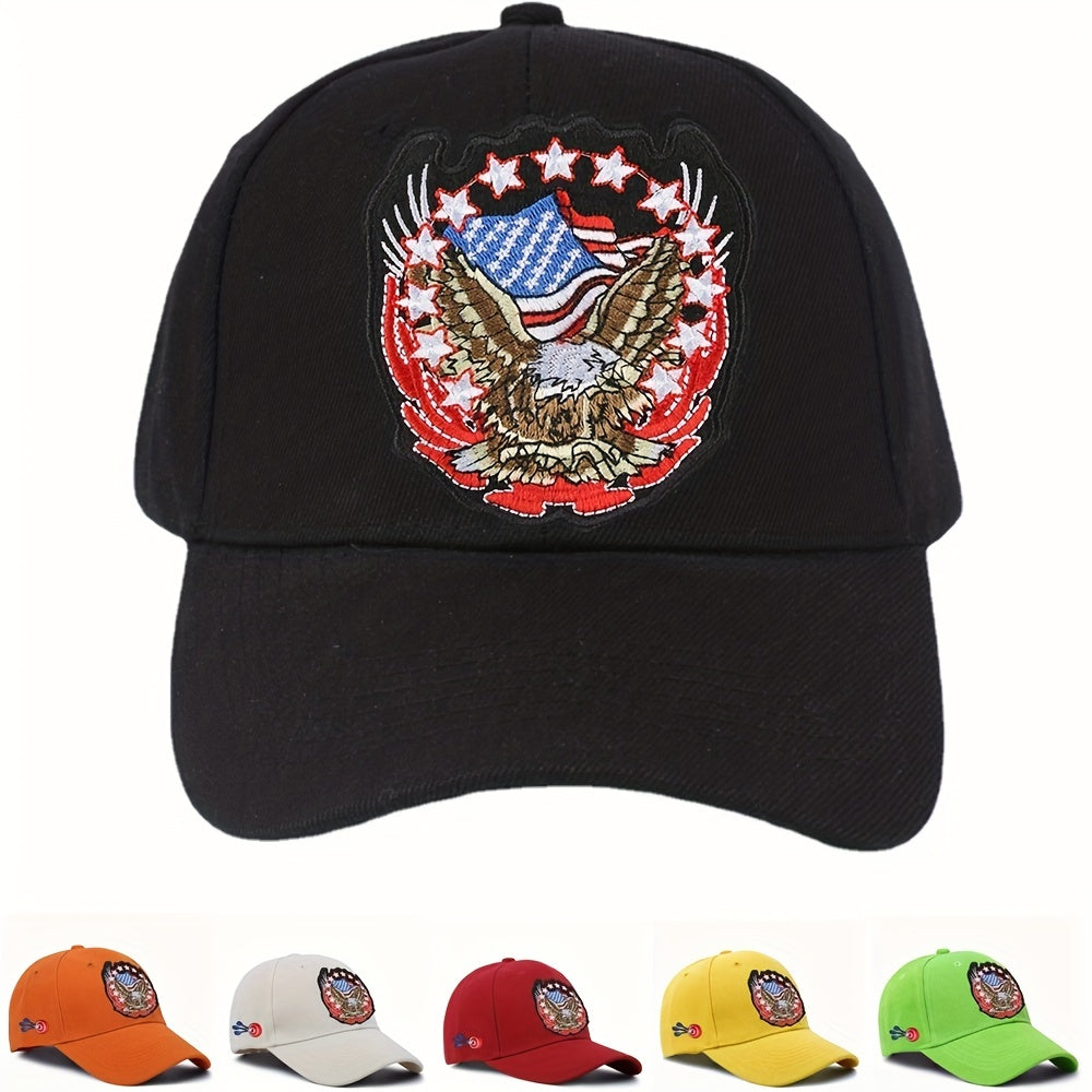 Eagle Embroidery Peaked Cap Soft Top Multicolor Hat