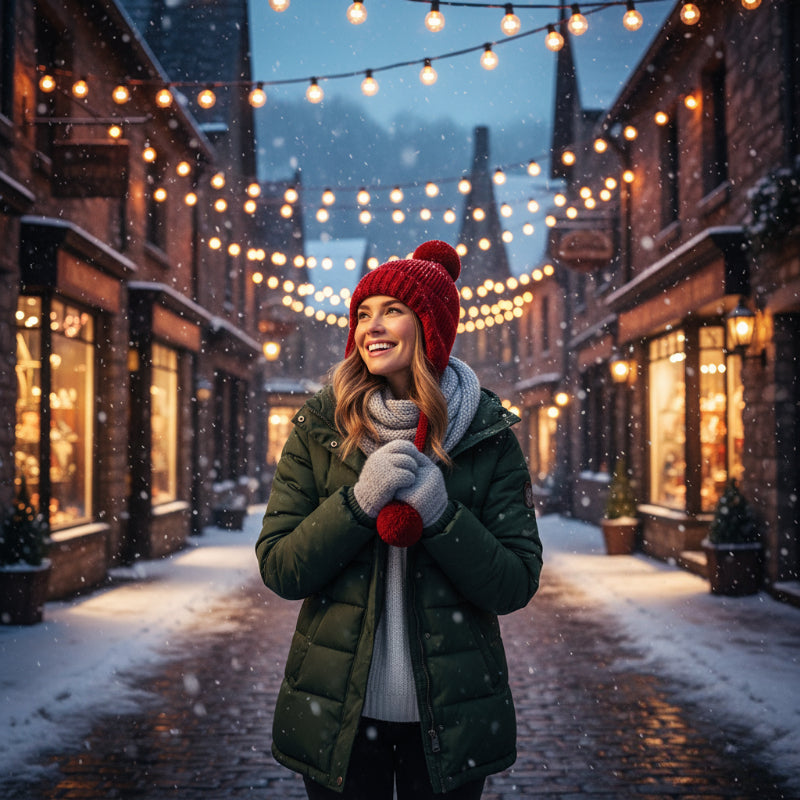 Women's Winter Earmuffs with Ball and Fleece Lining