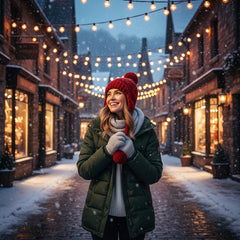Women's Winter Earmuffs with Ball and Fleece Lining