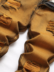 Men's Retro Ripped Denim Jeans