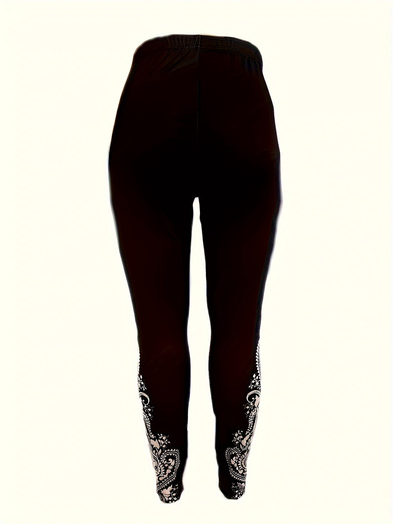  Paisley Floral Print High Rise Skinny Trousers