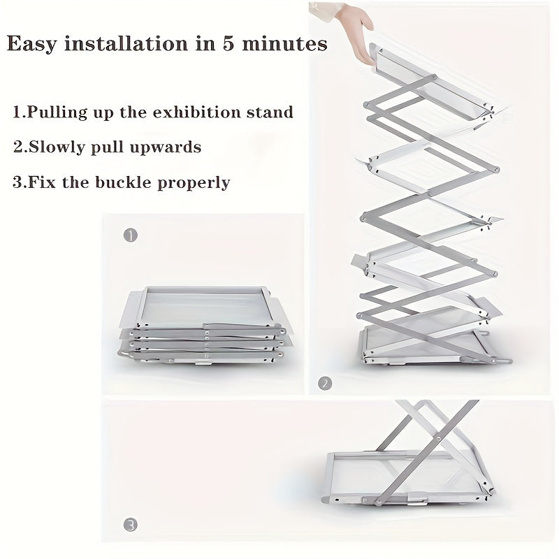 A4 Aluminum Folding Data Rack Catalog Display Office Magazine Exhibition