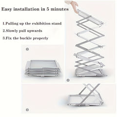 A4 Aluminum Folding Data Rack Catalog Display Office Magazine Exhibition