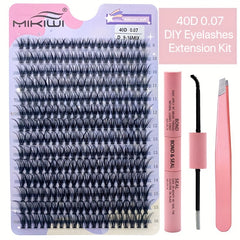 DIY Lash Clusters Kit - 2 in 1 Bond & Sealant Applicator - D Curling Volume