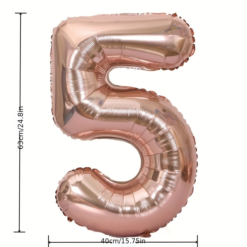 1pc Rose Golden Number Balloon Birthday Party Decoration