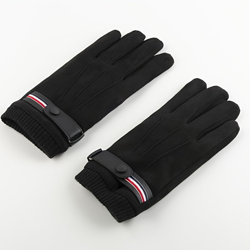 Men's Thickened Velvet Warm Gloves Touch Screen Outdoor Sports Gloves