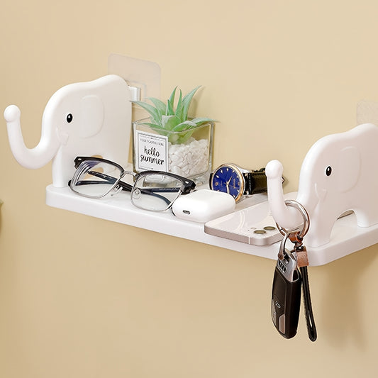 Grey Elephant Shelf Wall Mounted Rack Kitchen Seasoning Organizer