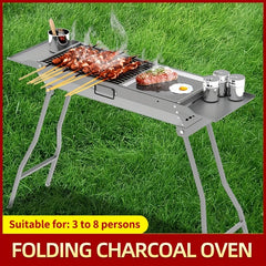 Large BBQ Grill Folding Portable Grill Outdoor Tool