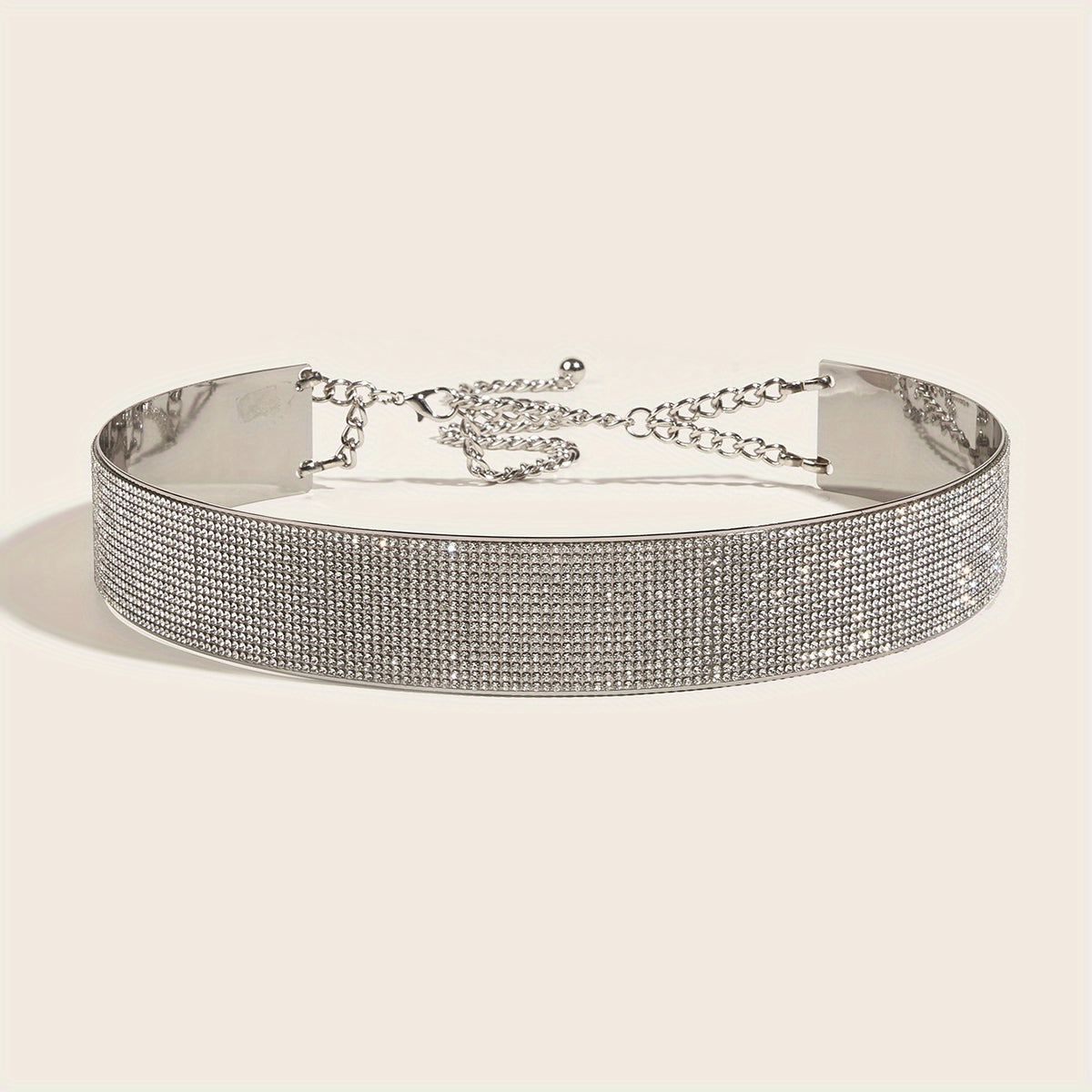 Rhinestone Punk Belt Chain Metal 