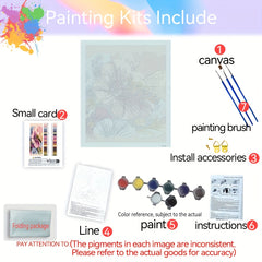 Beginner DIY Painting Kit Flowers & Bees Hand Painted by Numbers