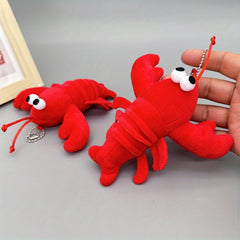Red Plush Lobster Toy with Expressive Eyes Crab Prawn Pendant